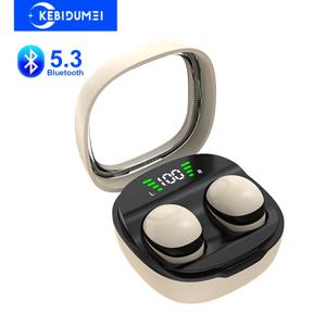 미니 보이지 않는 이어폰 Bluetooth 5.3 헤드폰 HiFi 스테레오 무선 헤드셋 Xiaomi Huawei 용 소음 감소 이어 버드