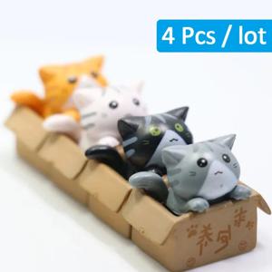 Kawaii 미니 고양이 장식 정원 새끼 고양이 동상 어린이를위한 선물 아기 방 장식 장난감 인형