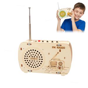 DIY 나무 라디오 키트 레트로 FM 교육용 STEM 조립 장난감 과학 실험 키트 3D 퍼즐 공예 어린이 청소년 생일 선물