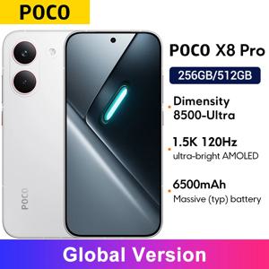 POCO X8 Pro 글로벌 버전 스마트폰 6500mAh 배터리 Dimensity 8500-Ultra 6.59인치 1.5K 120Hz AMOLED 디스플레이 50MP