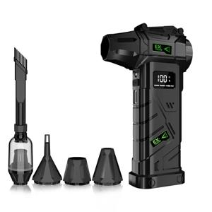 680000 RPM 고속 브러시리스 터보 블로워 – 200W 산업용 등급 출력, 10000mAh 보조 배터리, 2-in-1 속도 제어