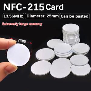 10/50pcs NFC Ntag215 코인 태그 키 13.56MHz NTAG 215 카드 범용 라벨 초경량 태그 라벨 25mm