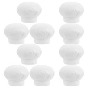 10Pcs 미니어처 셰프 모자 미니 요리 모자 인형 집 주방 액세서리 미니 귀여운 파티 드레스 업 용품 DIY 공예품
