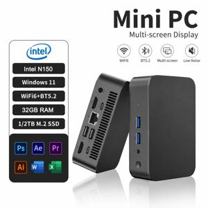 레노 뉴 미니 PC 게이머 컴퓨터 윈도우 11 인텔 N150 32GB 램 1/2TB SSD FHD 블루투스 WiFi6 타입-C 게이밍 오피스 4K HDMI