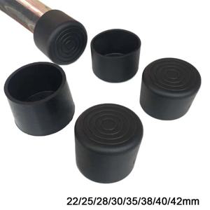 4pcs 검정색 PVC 고무 의자 테이블 피트 파이프 튜빙 엔드 커버 캡 캡 바닥 보호 22/25/28/30/35/38/40/42mm