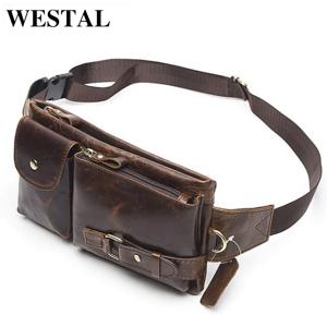 WESTAL 정품 가죽 허리 팩 남성 허리 가방 화니 팩 벨트 가방 전화 가방 여행 허리 팩 남성 작은 허리 가방 가죽