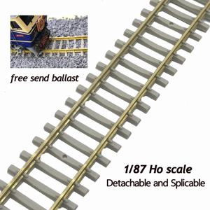 1/3개 25/50cm 1:87 스케일 기차 트랙 모형 시뮬레이션 레일 모형 분리형 접합식 철도 레일로이드 레이아웃 무료 발라스트 증정