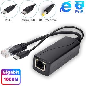 IEEE 802.3af/at 표준 준수 10,100,1000Mbps PoE(Power Over Ethernet) 분배기 어댑터를 갖춘 기가비트 PoE 분배기 12V 2A 출력