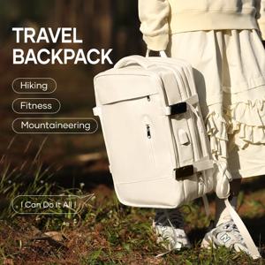 여행용 노트북 백팩, 여성용 남성용 초대형 25-40L 확장형 휴대용 백팩, 방수 수하물 노트북 백팩