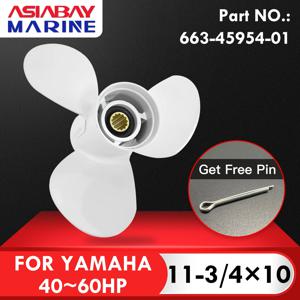 Yamaha 선외 프로펠러 11-3/4x10, 40 50 60 HP, 3 블레이드, 13 스플라인, RH, 흰색 알루미늄 합금 나사 663-45954-01