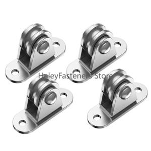 2/4PCS 스테인레스 스틸 풀리 블록 키트 사일런트 풀리 헤비 듀티 고정 풀리 분리형 로딩 176 Lb 리프팅 휠 도구