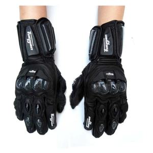 남성용 정품 가죽 오토바이 장갑 탄소 섬유 안전 방어 모토크로스 장갑 터치 스크린 야외 운전 Guantes Moto
