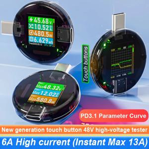 48V 12A Type-C PD3.1 충전기 감지 테스터 DC 디지털 전압 전류 전원 은행 용량 측정기 암페어 감지기 CC085 모니터