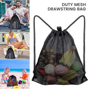 메쉬 Drawstring 가방 배낭 블랙 메쉬 가방 체육관, 해변, 수영 장비에 대 한 헤비 듀티 축구 공 그물 가방 장비 가방