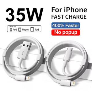35W PD 오리지널 고속 충전 USB 케이블 아이폰 11 12 13 14 프로 XS 맥스 XR X 6 6S 7 8 플러스 SE USB C 퀵 차지 폰 케이블