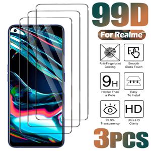 Realme 6 6s 7 8 9 5G 10 Pro 4G 화면 보호 필름 용 3PCS 풀 커버 강화 유리 Realme 10S 10T 9i 8i 7i 12X 9H 유리