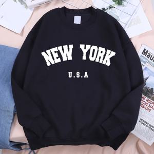 뉴욕 미국 편지 인쇄 streetwear 남자 느슨한 피트니스 의류 패션 고품질 까마귀 양털 풀오버 새로운 스웨트 여성
