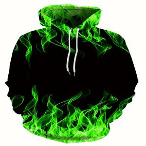 2024 Creative Flame 3D 프린트 까마귀, Cool Hoody Mens, 봄 가을 풀오버 후드 티셔츠, 오버 사이즈 하라주쿠 Y2k 의류
