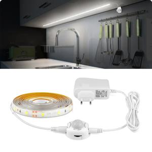 PIR 모션 센서 LED 스트립 조명, DC 12V 다이오드 테이프, 방수 자동 켜기/끄기, 계단 옷장 옷장 주방 백라이트 조명, 1-5m