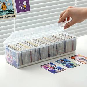 투명 플라스틱 칸막이 정리함, 550개 이상의 게임 카드 수납 가능, PTCG/MTG 카드용 조절 가능한 칸막이가 있는 보관함