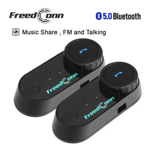 Freedconn 헬멧 블루투스 헤드셋 그룹 오토바이 인터콤 헤드폰, FM 음악 공유 인터커뮤니케이터, 최대 6 명의 라이더 T Com VB