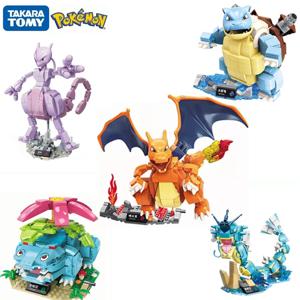 포켓몬 Charizard Mewtwo Bulbasaur 빌딩 블록 만화 그림 모델 벽돌 세트 영화 인형 모델 교육용 DIY 장난감 선물