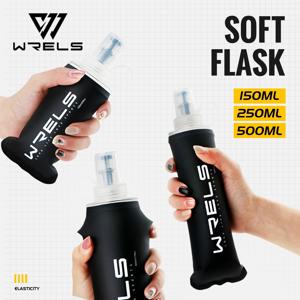 WRELS 휴대용 TPU 부드러운 물병 BPA 무료 접이식 소프트 플라스크 야외 스포츠 마라톤 러닝 수화 캠핑 하이킹