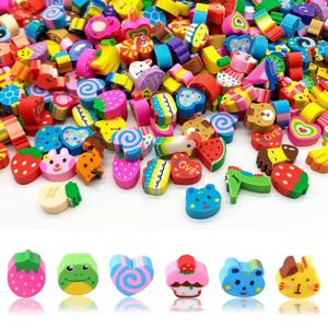 20-200pcs 미니 지우개 과일 동물 번호 케이크 하트 디자인 학교 용품 졸업 선물 교실 상품 생일 JXB
