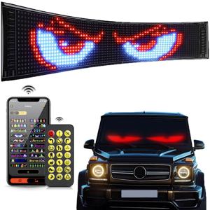 LED 매트릭스 픽셀 패널 스마트 LED 디스플레이 화면 유연한 RGB 자동차 낙서 스크롤 텍스트 애니메이션 상점 알림 라이트 블루투스