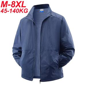 UPF50 + 자외선 차단 스킨 코트 남성 빅 사이즈 8XL 7XL 6XL 여름 윈드 브레이커 경량 앞 유리 반사 UV 차단 자켓