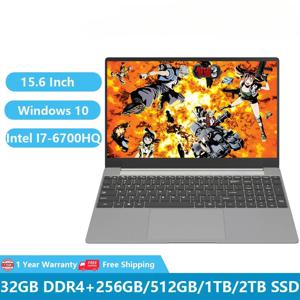 저렴한 I7 코어 오피스 PC 비즈니스 노트북 Win10 15.6인치 인텔 I7-6700HQ 32GB 램 +1TB 와이파이 넷북 울트라북 RJ45 랜