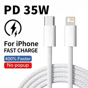 아이폰 13 14 Pro Max 11 12 mini X XR XS Max 7 8 Plus용 35W 고속 충전 PD 케이블, USB-C 데이터 브레이디드 케이블 (1m, 2m)