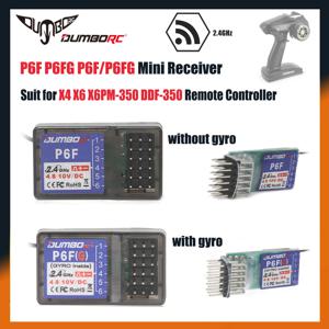 DUMBORC P6F P6FG P6F/P6FGMini 6CH 2.4G 수신기 자이로 라디오 시스템 X4 X6 DDF-350 송신기 원격 컨트롤러 RC 자동차 보트