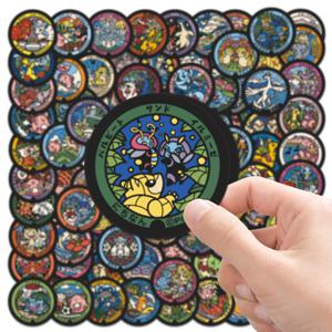 108pcs Kawaii 애니메이션 포켓몬 스티커 귀여운 피카추 Eevee 만화 스티커 데칼 노트북 전화 책 클래식 보이 티커 팩 장난감
