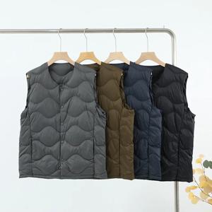 경량 화이트 덕 다운 베스트 남성용 가을 겨울 신상 패션 따뜻한 이너웨어 슬림 핏 남성용 밀리터리 재킷 VT-334