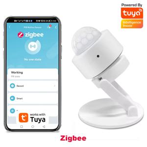 Zigbee PIR 모션 센서 Tuya PIR 감지기 + 스탠드가 있거나 스탠드가 없는 수동적 적외선 보안 도난 경보 센서