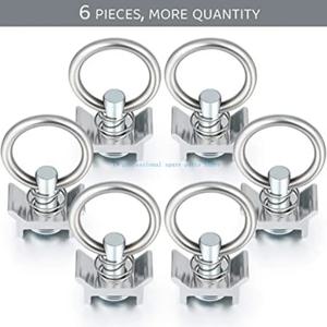41XA 1/6/10Pcs L-트랙 단일 스터드 링(스프링 장착) 타이다운 앵커