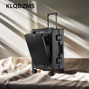 KLQDZMS 노트북 가방 USB 충전 탑승 케이스 PC 전면 개방형 알루미늄 프레임 트롤리 케이스 20인치24인치 기내 수하물