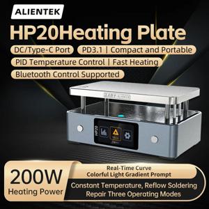 ALIENTEK HP20 핫 플레이트 프리히터 미니 히팅 플레이트 납땜 스테이션 PD3.1 디지털 일정 온도 350 °   난방 도구 200W