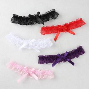 여성용 리본 레그 링 섹시 란제리 레이스 가터 벨트 리본 레그 루프 웨딩 가터 신부 코스프레 패션 스타킹 허벅지 링