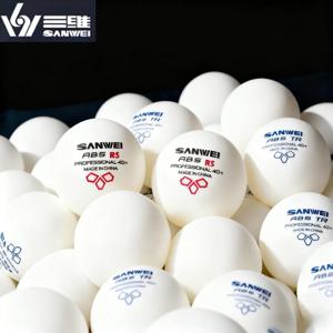 SANWEI TR RS 탁구공 3성급 40+ ABS 소재, 이음새가 있는 내구성 있는 전문 훈련용 탁구공 50/100개
