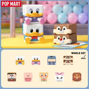 POP MART 디즈니 클래식 POP CUBE-2 시리즈 피규어 1개/9개 POPMART 블라인드 박스 귀여운 피규어 장난감 액션 피규어