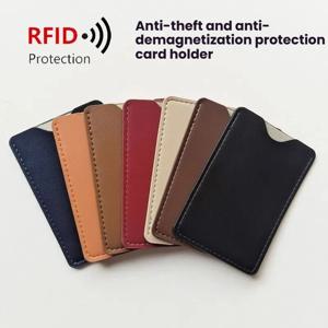 남녀공용 PU 가죽 클래식 RFID 차단 신용카드 홀더 지갑 오거나이저 슬림형 도난방지 멀티 슬롯 여행 필수품