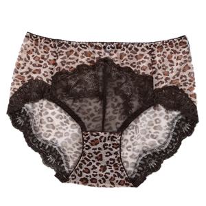 2PCS 클리어런스 섹시 여성 레오파드 패턴 브리프스 레오파드와 아름다운 레이스 프린트 프리덤 언더웨어 듀라시