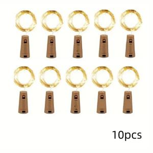 2PC/5PC/10PC 2M20LED 따뜻한 화이트 와인병 마개 램프, 파티, 결혼식, 집, 침실, 인테리어, 파티 장식에 적합