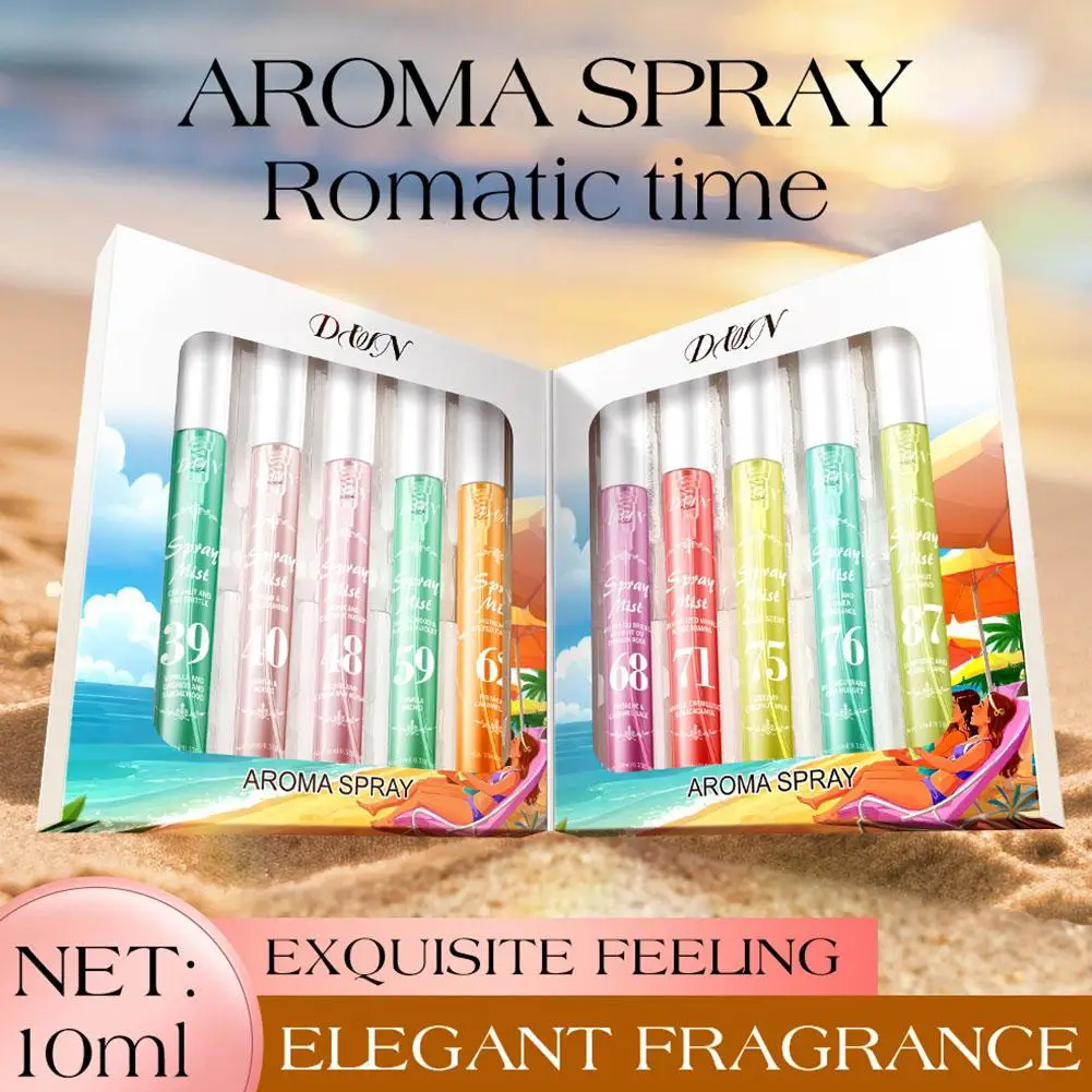 DWN 레저리 향수 아로마 스프레이 10ml 오래 지속되는 우디 플로럴 & 프루티 향 휴대용 여름 해변 트로피컬 향수