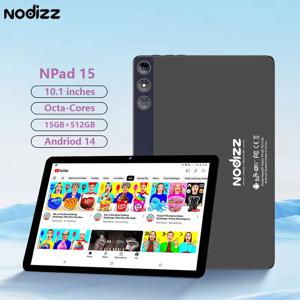 Pad15 태블릿 10.1인치 안드로이드 14 태블릿, 12GB+512GB 옥타코어, 6000mAh 배터리, 듀얼 카메라, 5G/2.4G WiFi, 블루투스 5.0
