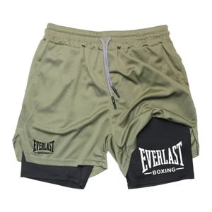 EVERLAST 남성용 타이트 스포츠 반바지, 이중 레이어 퀵 드라이, 편안하고 스타일리쉬한 농구용 컴프레션 팬츠