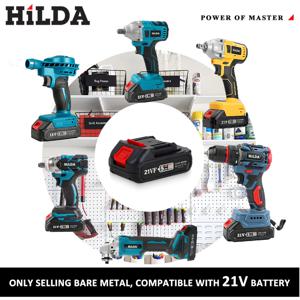 HILDA 전동 공구 무선 드릴/임팩트 렌치/앵글 그라인더 가정용 DIY 또는 수리용 전동 공구 (마키타 배터리 호환)