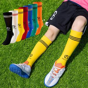 어린이 축구 양말 하이 튜브 통기성 어린이 축구 스포츠 양말 소년을위한 탄성 발목 지원 스포츠 양말 6-16Y